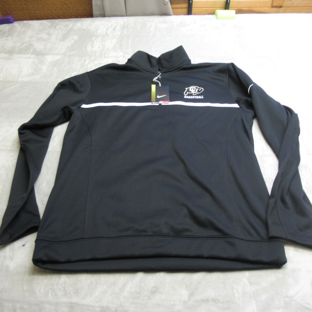Colorado Buffaloes Sweatshirt‎ Mens Medium Black Therma-Fit 1/4 Zip Pullover NEW